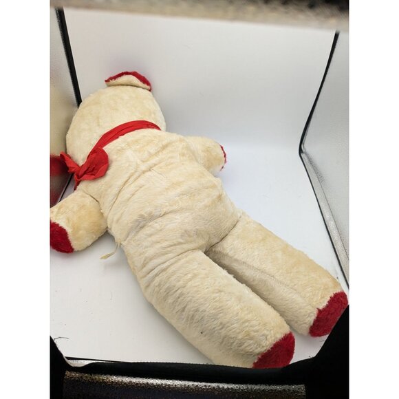 Vintage Columbia Toy White And Red Bear Panda Stuffed Animal 26" - Picture 4 of 6